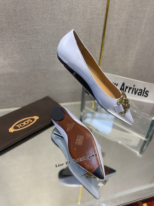 Tod‘s2022年最新款單鞋女士尖頭皮鞋 Tods這款芭蕾舞平底鞋 dx2474